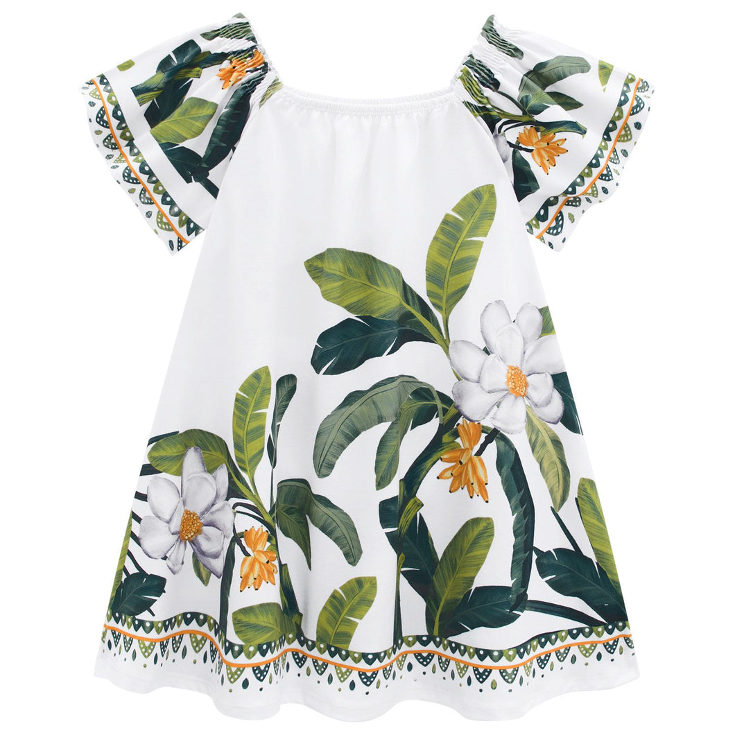 White Floral Flutter Dress 601280