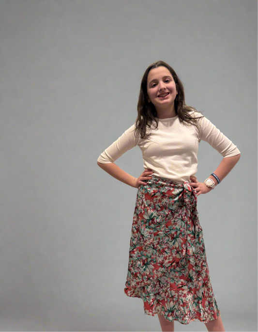 Yael Floral Wrap Skirt J251-6623