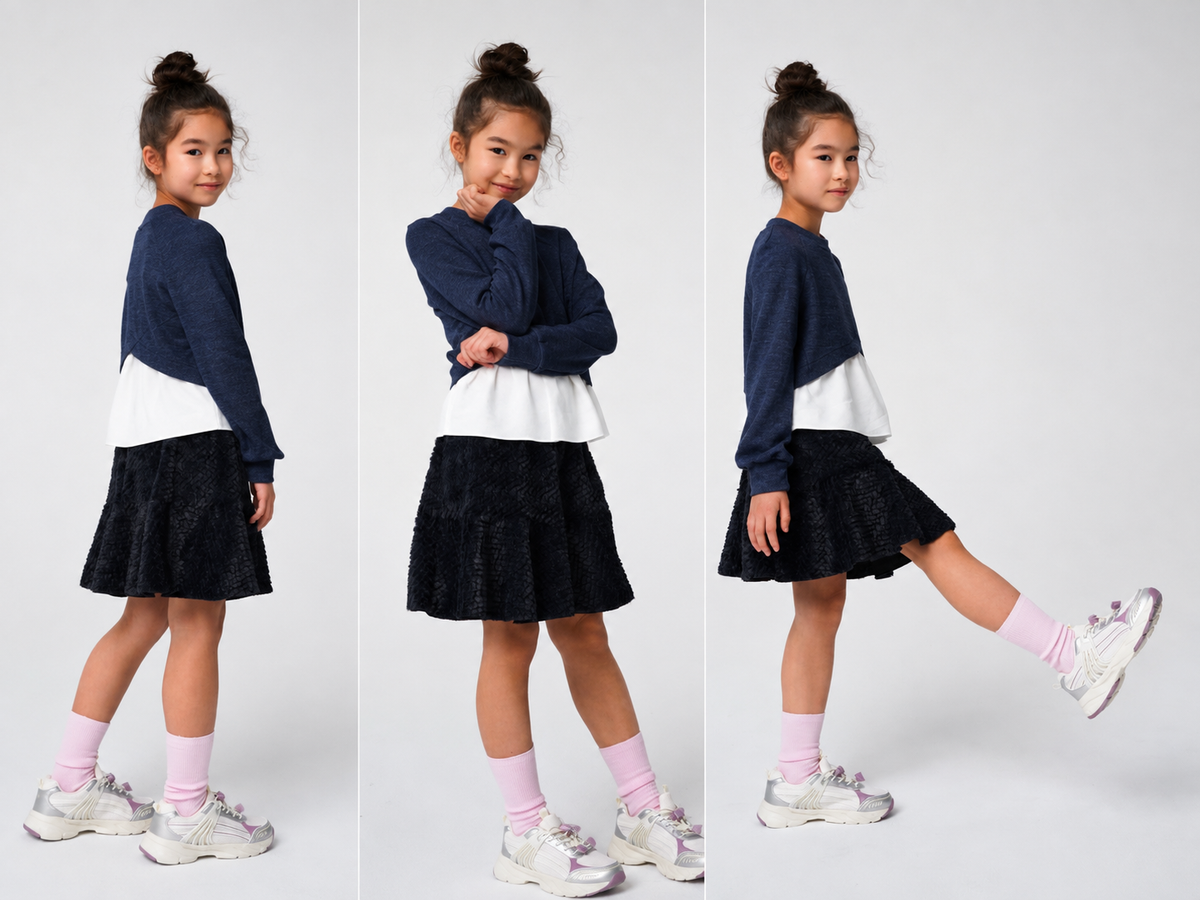 Furry Navy Skirt SKL0031