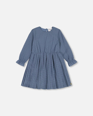 Chiffony Blue Pleated Heart Dress F20O91