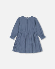 Load image into Gallery viewer, Chiffony Blue Pleated Heart Dress F20O91