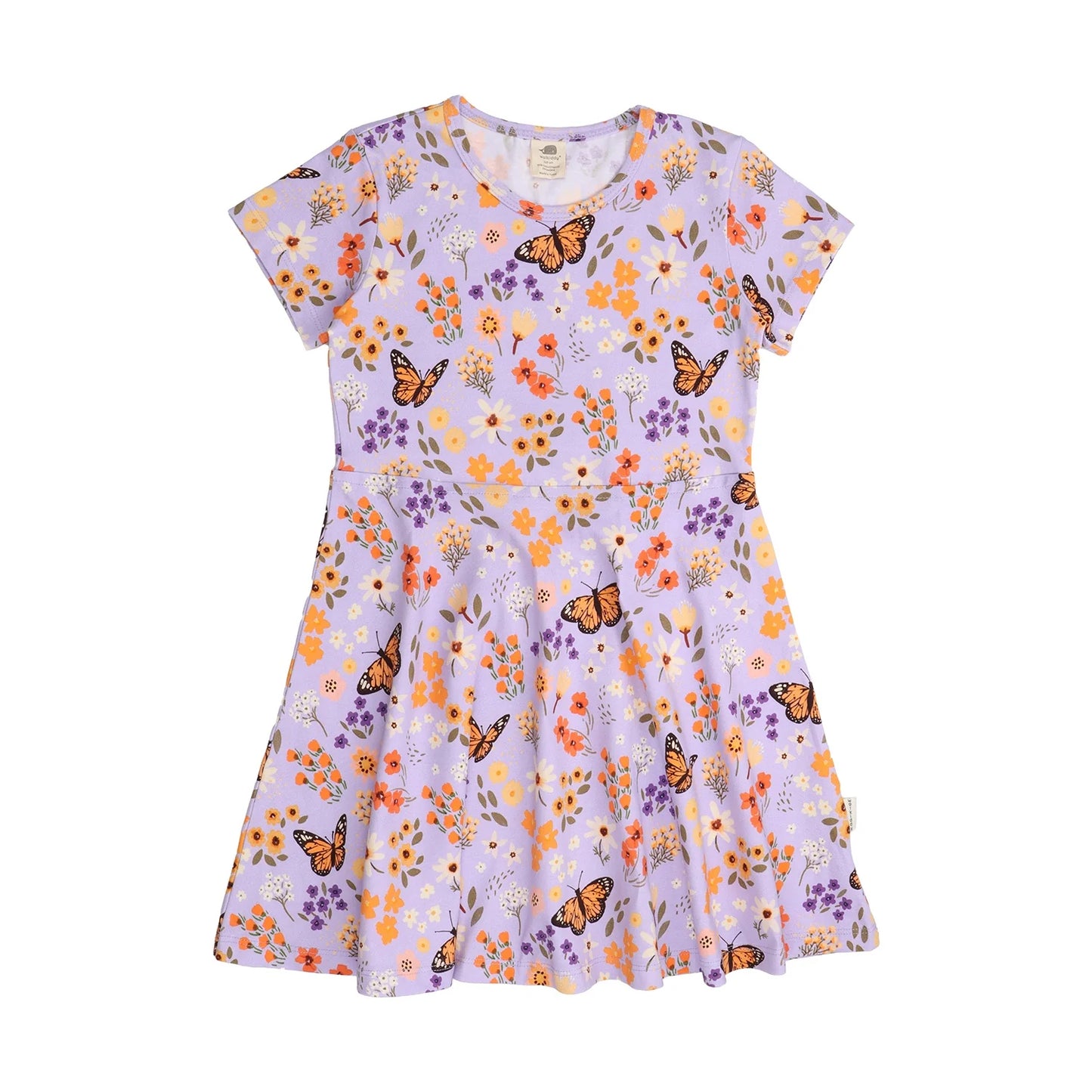 Flowers and Butterflies-Flared Dress
