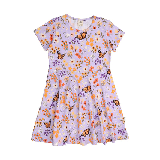 Flowers and Butterflies-Flared Dress