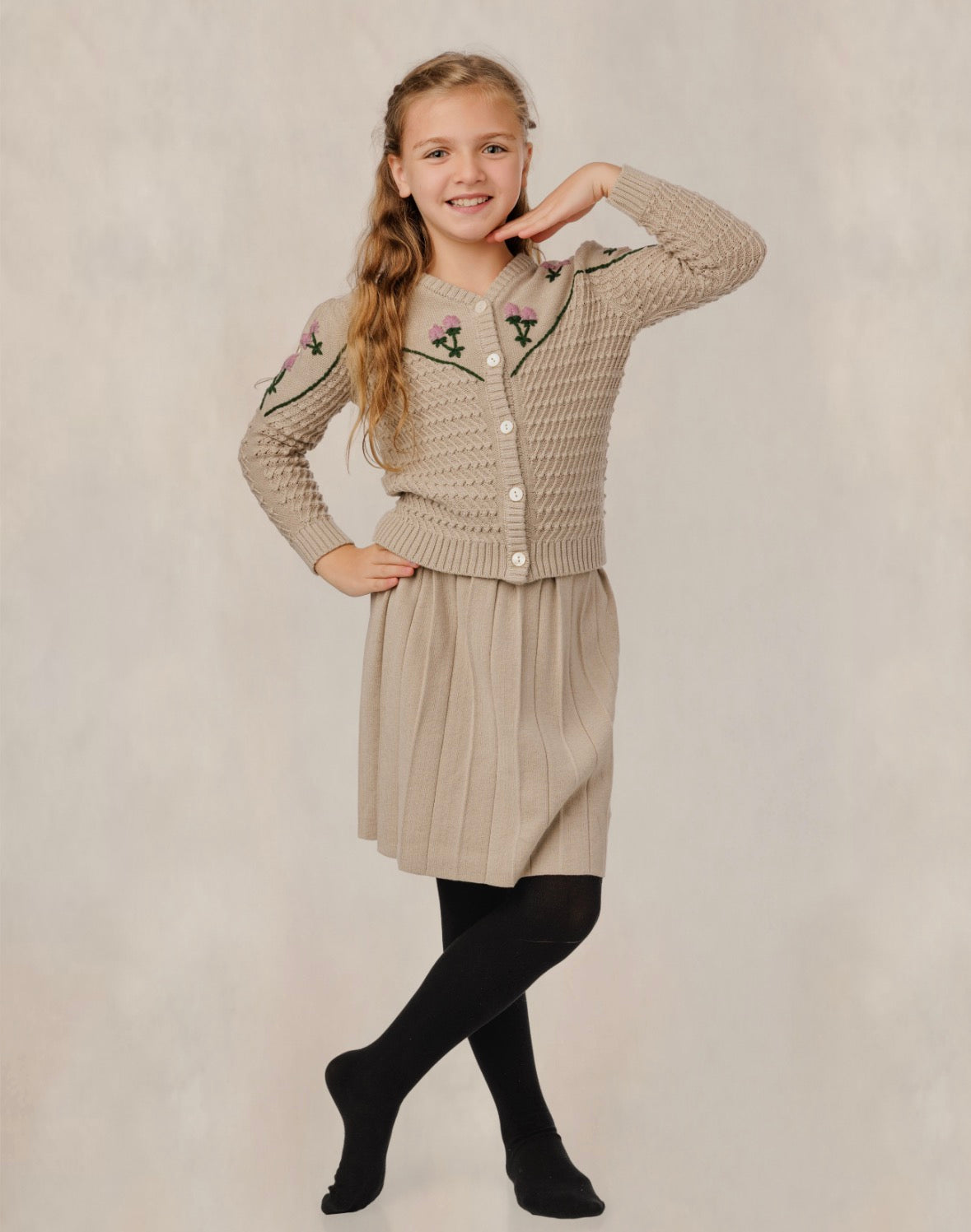Beige Knit Set GW6033T-A/GW6034S-A