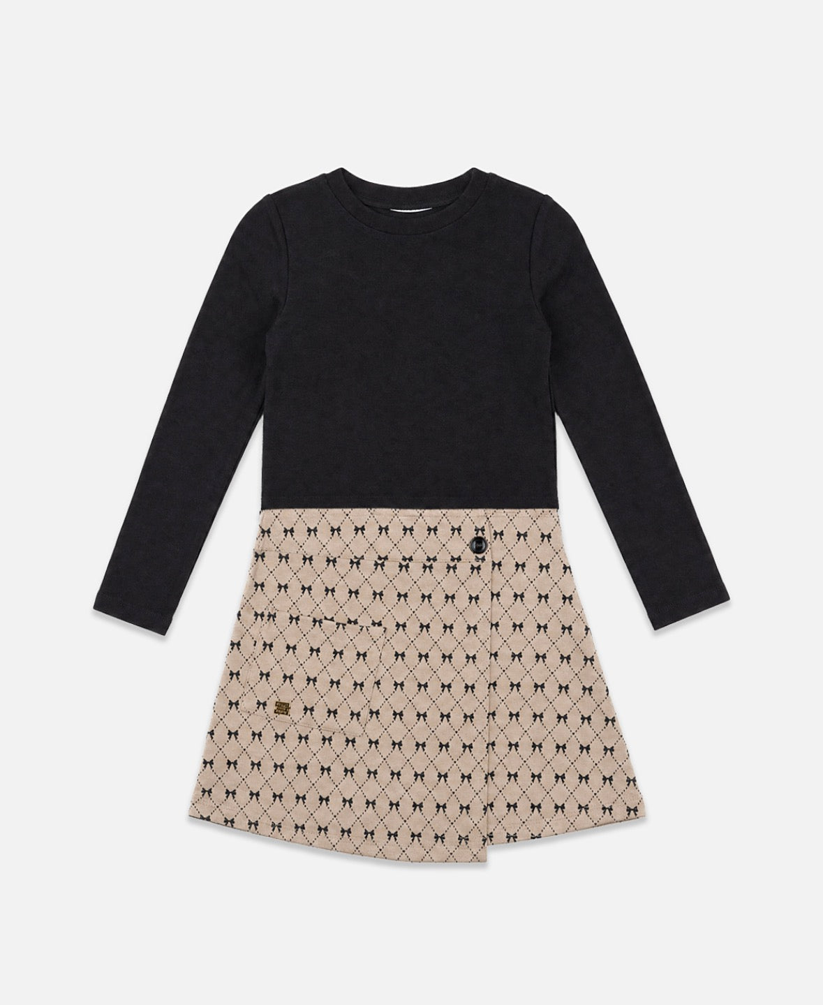 Black Bi-Material Dress J20Q98