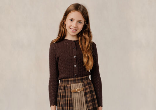 Brown Textured Cardigan GW6104T-A