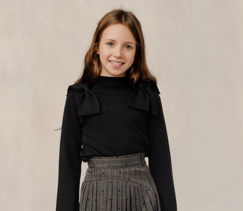 Black Shoulder Bow Top GW6101T-A
