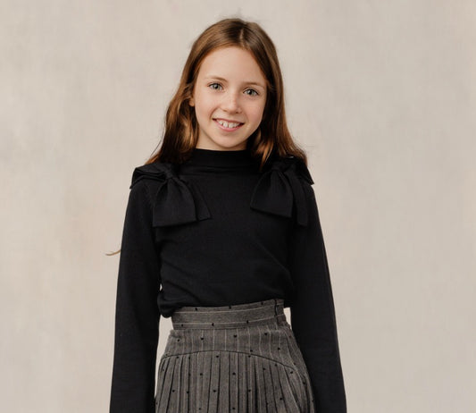 Black Shoulder Bow Top GW6101T-A