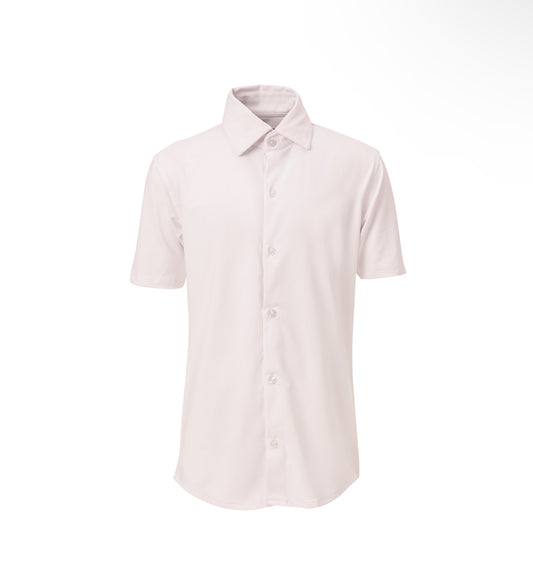 White 4 Way Stretch Short sleeve Dress Shirt 5590