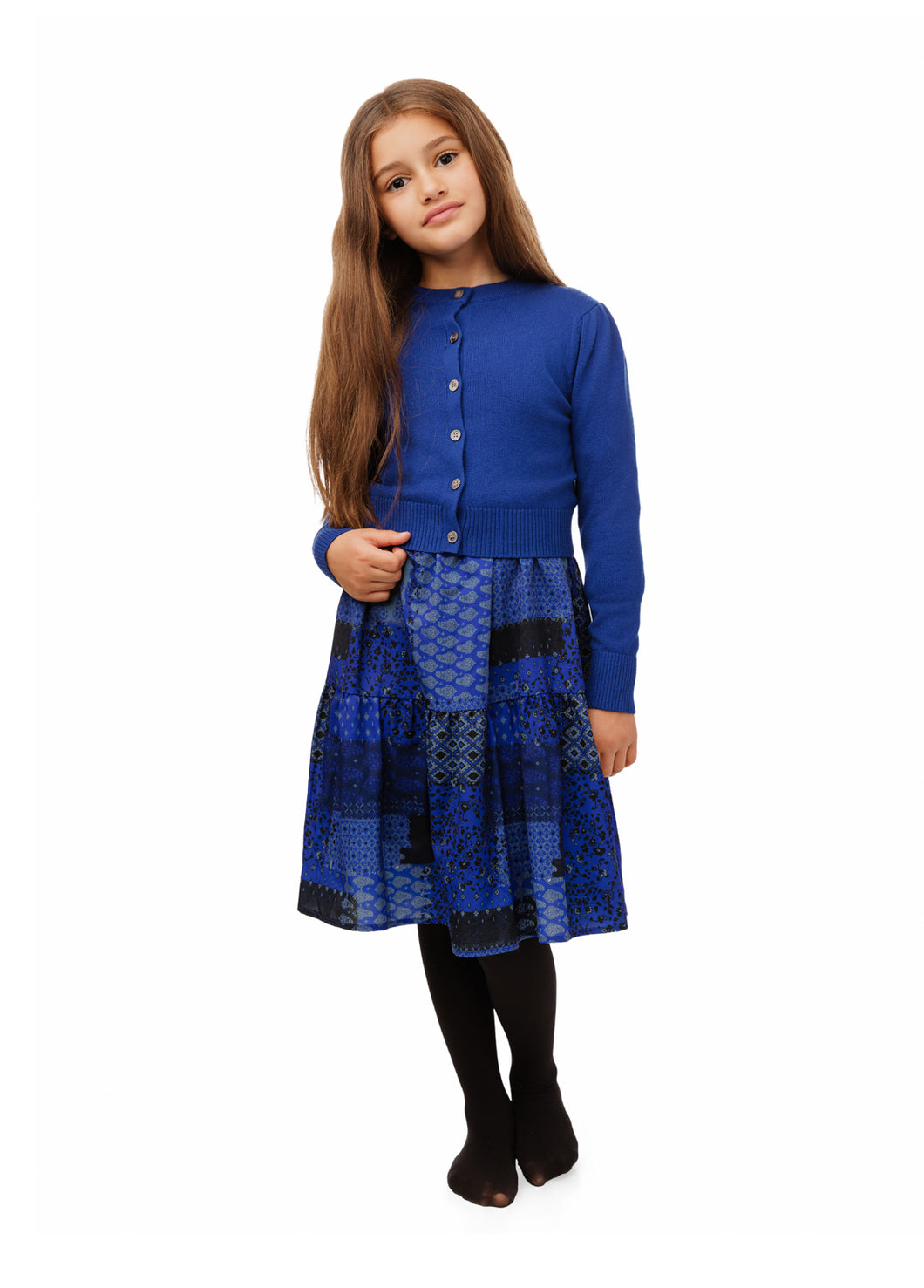 Royal Blue Dress w/ Cardigan GW5628D-A
