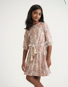 Belted Floral Dress GS24166-A