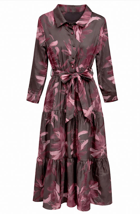 Pink Floral Dress T-348
