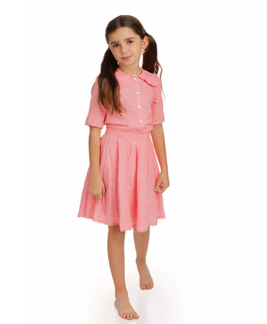 Hot Pink Embroidered Skirt GS51782S-A