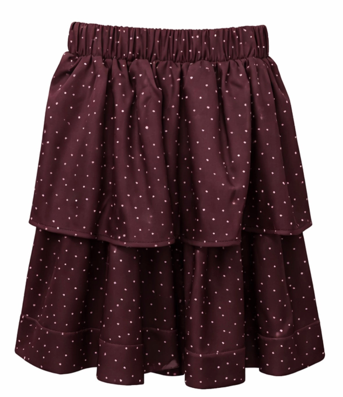 Burgundy Tiered Mini Heart Skirt G-124