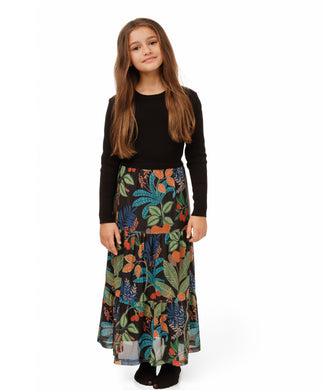 Maxi Dress w/ Floral Bottom GW5022D-A
