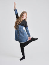 Load image into Gallery viewer, Black Sweatshirt Top Denim Dress  GW23672-A