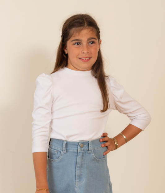 White Ribbed Top M-5700