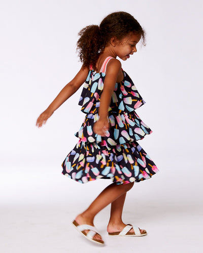 Printed Ruffle Dress G30H89