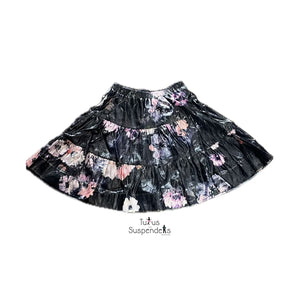 Black and Floral Custom Skirt TS 216