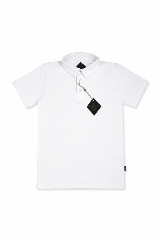 L&Z White Athletic Flex Polo Shirt