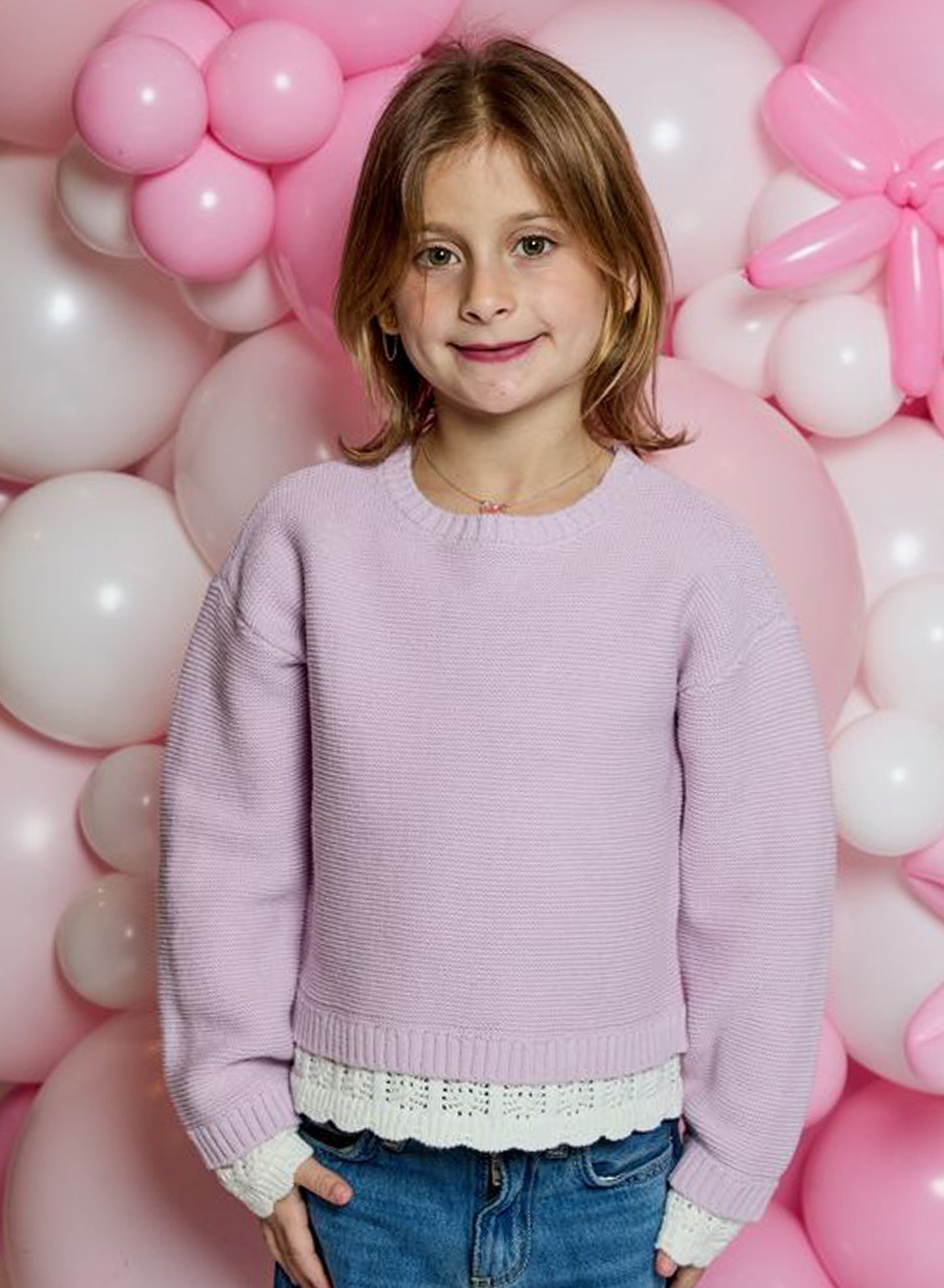Little Girls Lilac Sweater