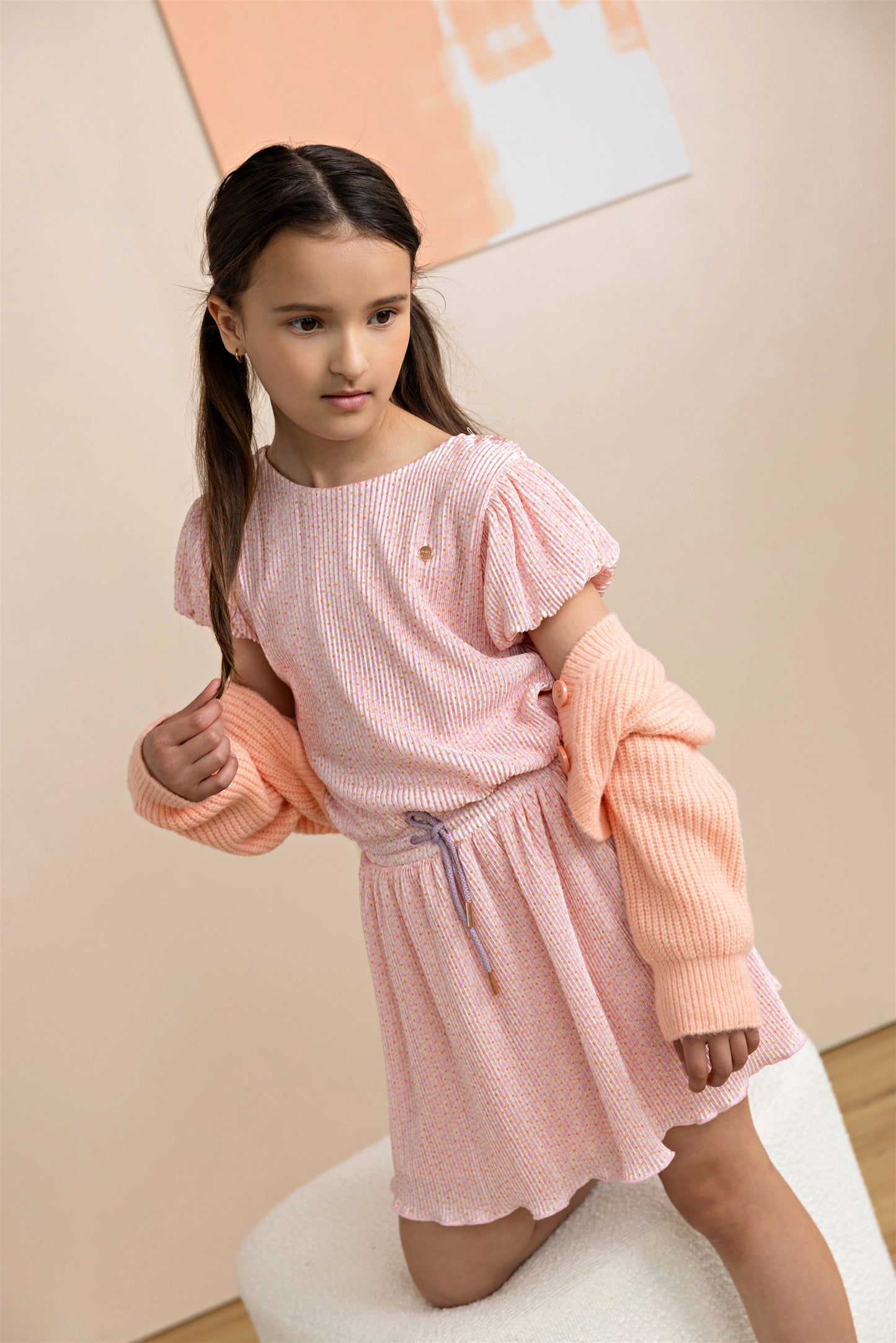 Miron AOP Plissee Dress S/SL N512-5800