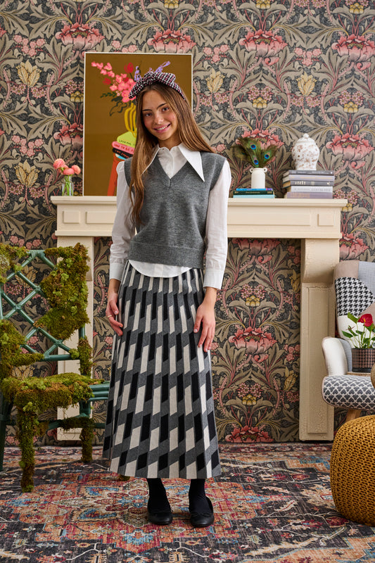 White Collared Shirt w/ Attached Vest T-1092