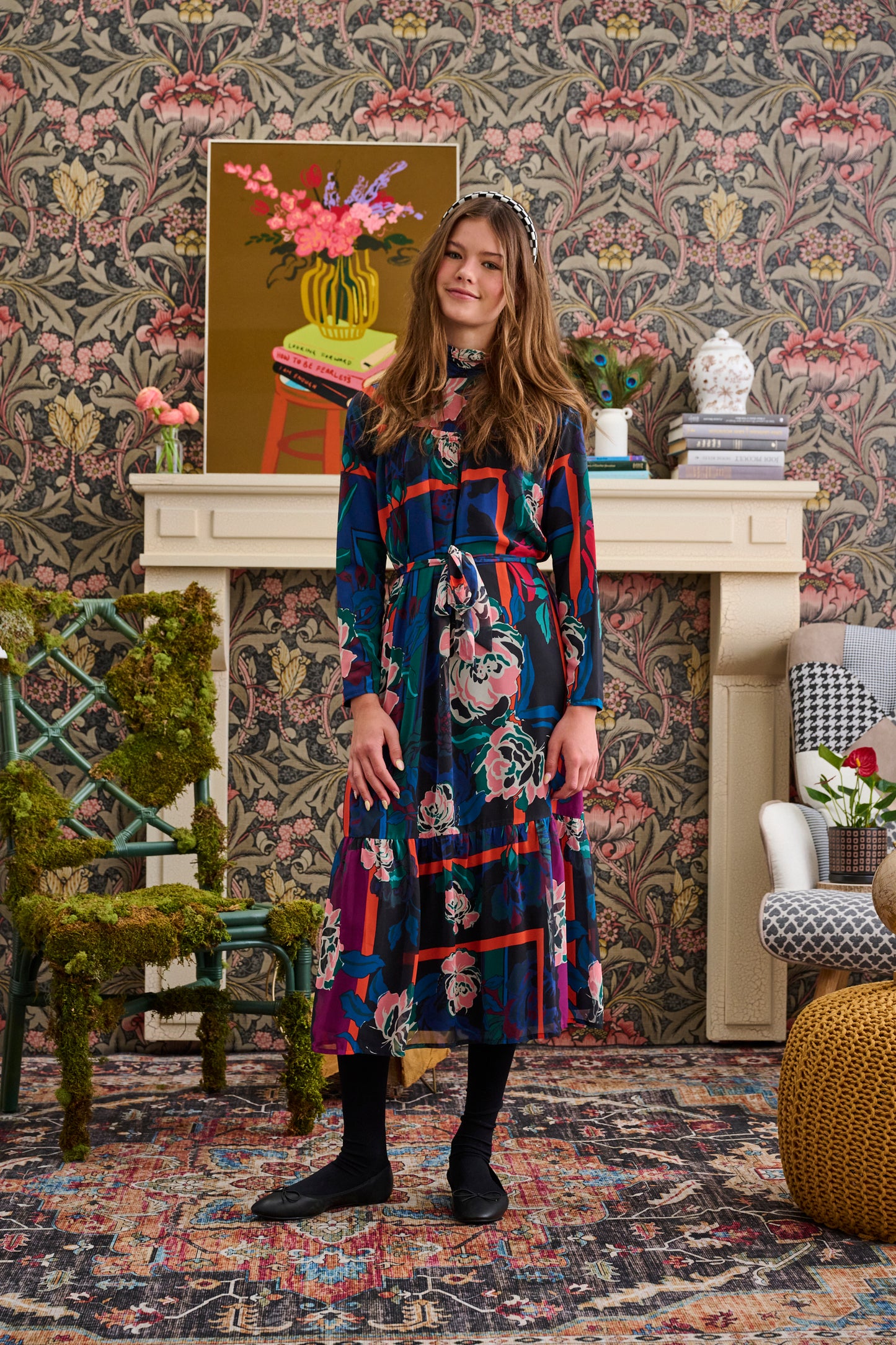 Floral Aline Chiffon Dress T-1163