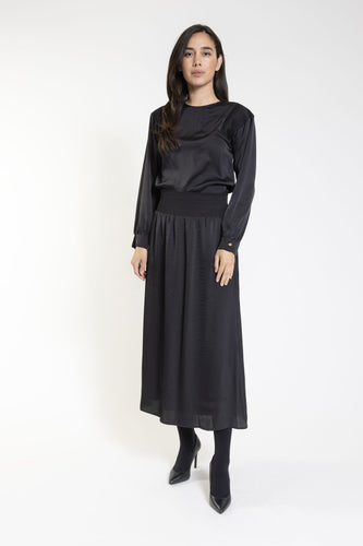 Black Satin Skirt TW23463-A