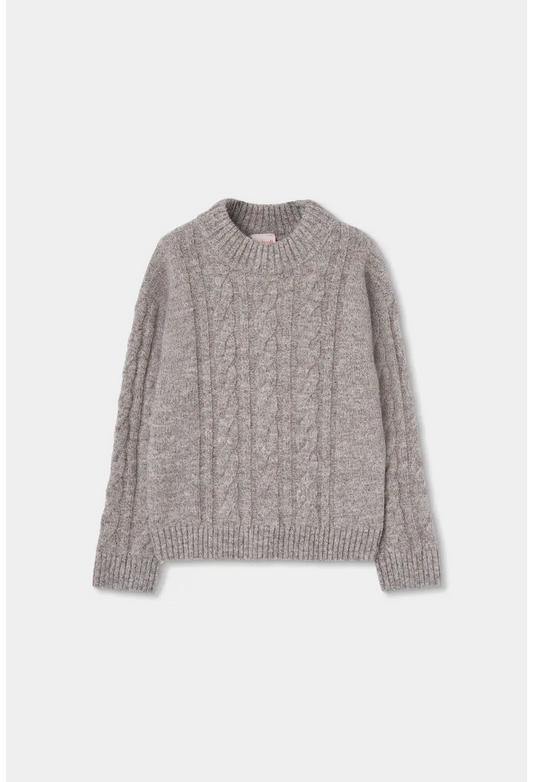 Grey Knit Pullover 424088-7464