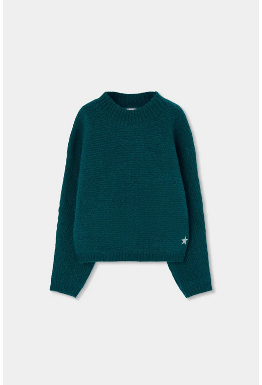 Teal Knit Pullover 434146-4768