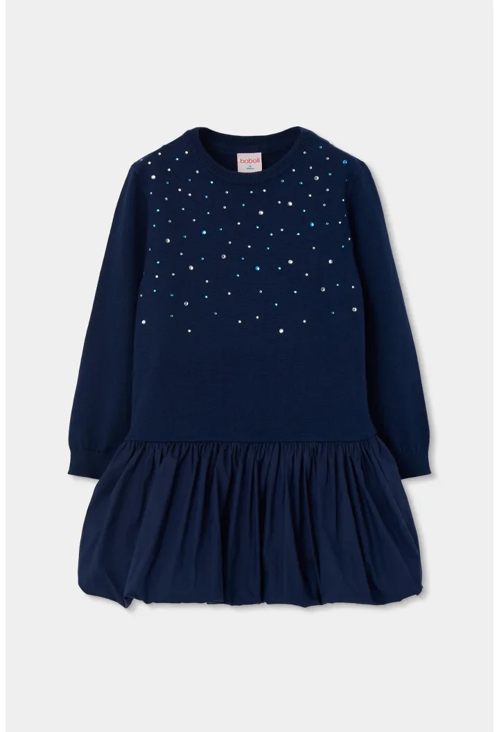 Navy Combined Knit Dress 764085-2440