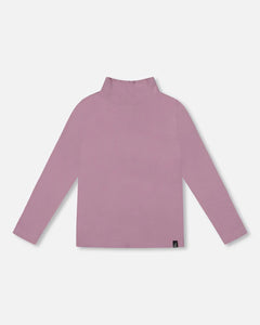 H20YG71 Brused Ribbed Mock Neck Top