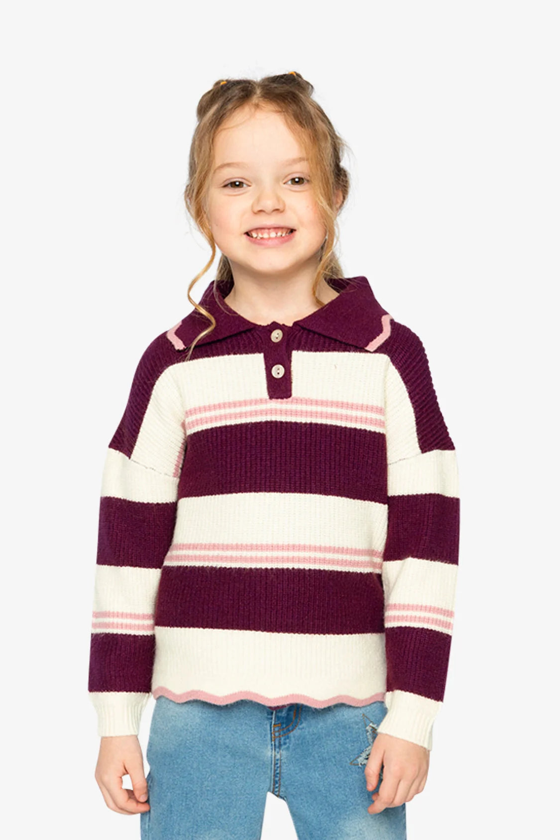 J20MT31 Scalloped Collar Sweater