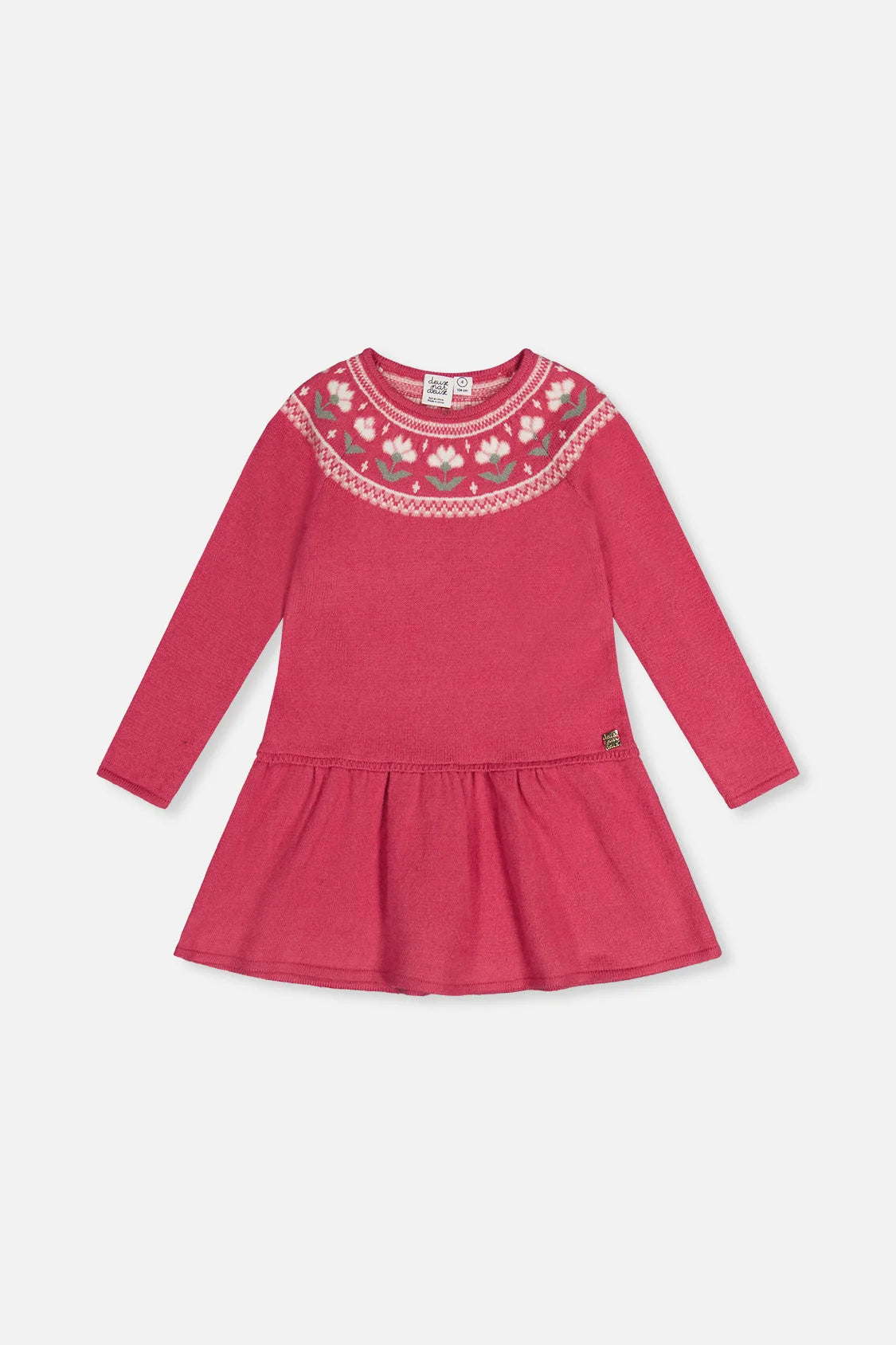 J20KT85 Knit Dress w/ Flower Jacquard