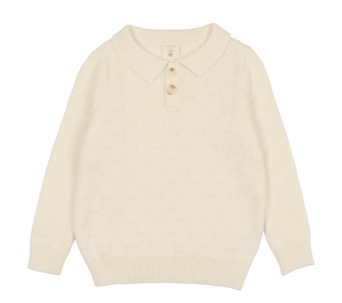 Long sleeve knit polo BKP