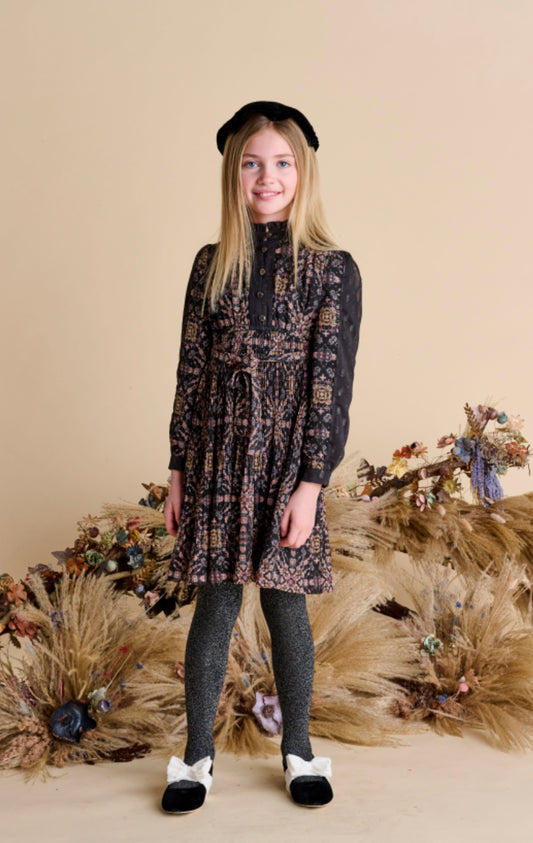 Black Shimmer Design Dress 1524