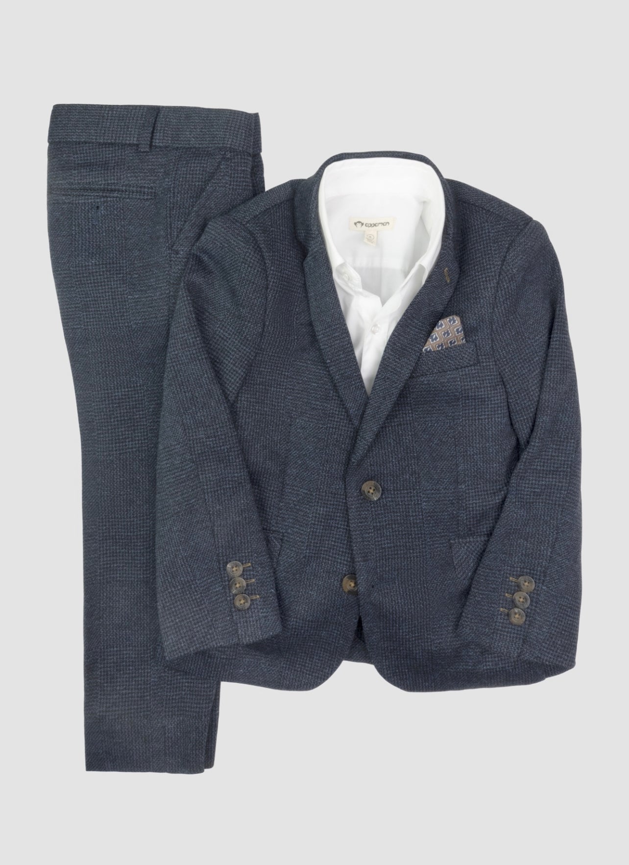 Navy Glen Plaid Stretch Mod Suit C8SSU1