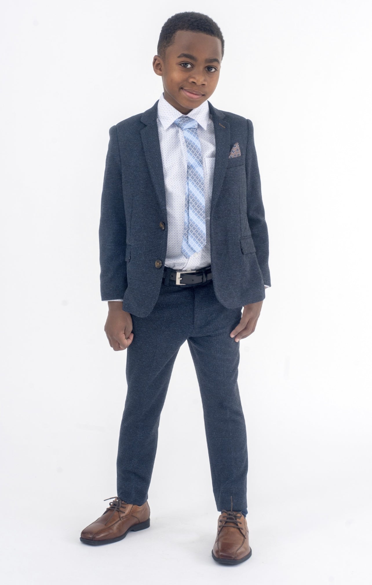 Navy Glen Plaid Stretch Mod Suit C8SSU1