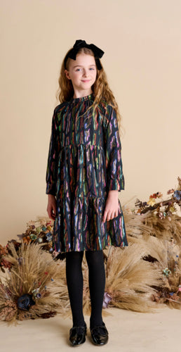 Rainbow Swirl Metallic Design Dress 1582