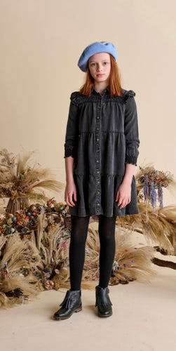 Grey Denim Tiered Dress 1519