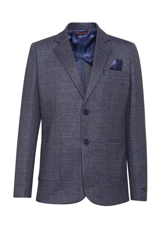 Navy/Grey Plaid Stretch BLZ- 5435/5835