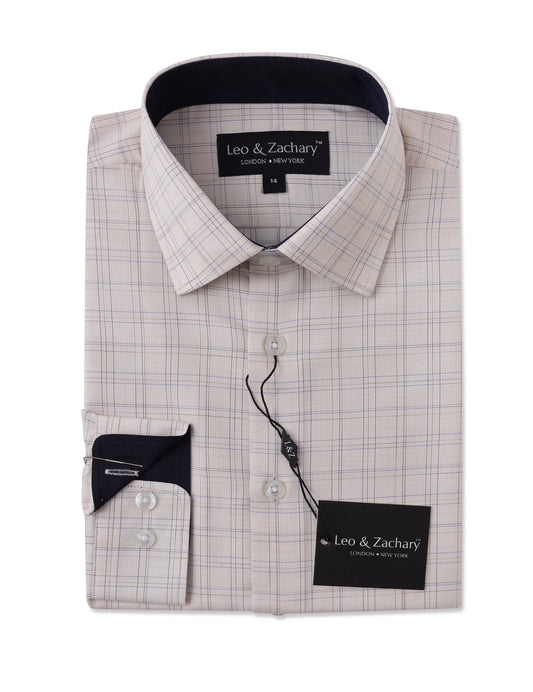 Camel/Blue Graph L/S Dress Shirt 5951