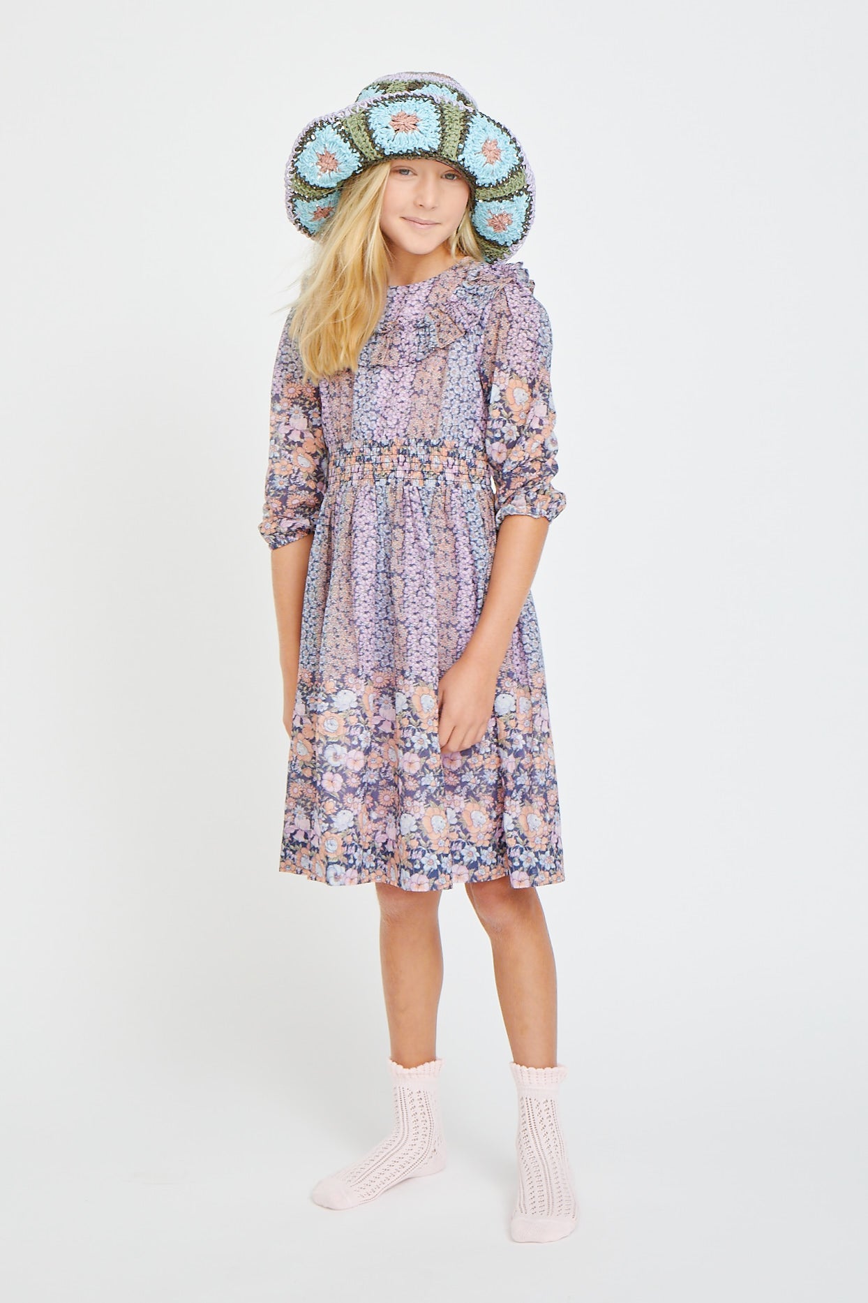 Multicolor Bib Neck Detail Dress 1163