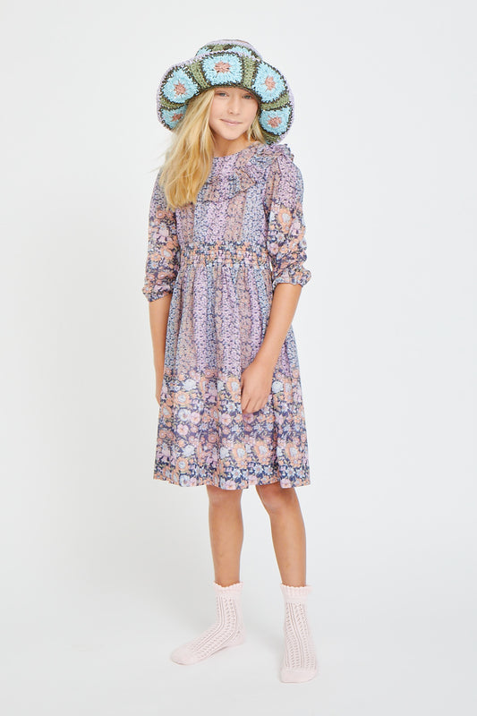 Multicolor Bib Neck Detail Dress 1163