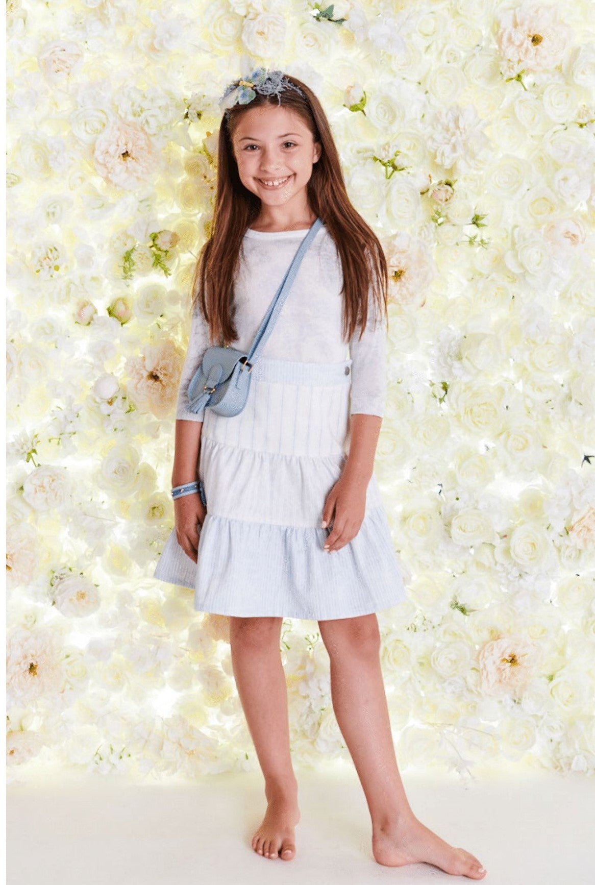 Light Striped Denim Skirt 1308