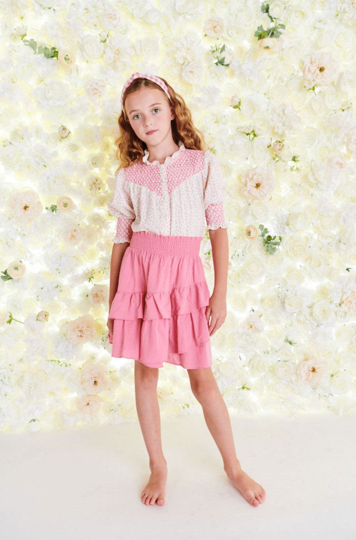 Pink Dot Ruffled Skirt 1316