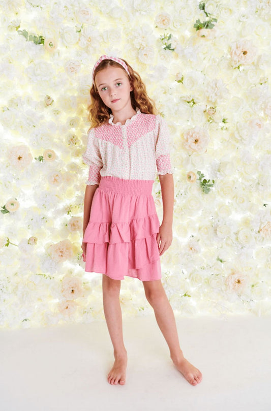 Pink Dot Ruffled Skirt 1316