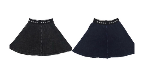 Short Ribbed Acid Wash Skirt 4127s