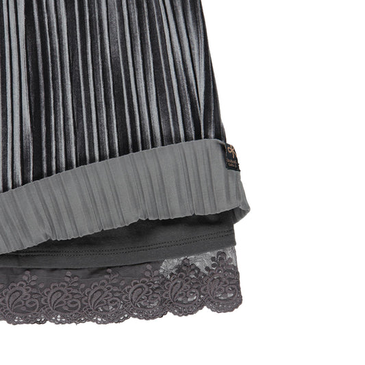 Velvety Plisse Lacey Skirt 461045